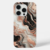 Schwarz-Rosa Rose Gold Marbella Art Muster Case-Mate iPhone Hülle (Rückseite)