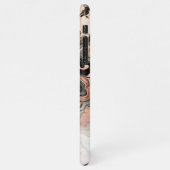 Schwarz-Rosa Rose Gold Marbella Art Muster iPhone Hülle (Linke Seite)