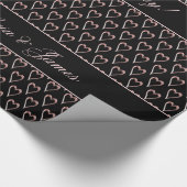 Schwarz-Rosa-Rose-goldenes Muster Hinzufügen von T Geschenkpapier (Ecke)