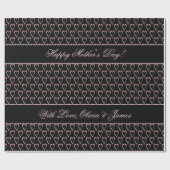 Schwarz-Rosa-Rose-goldenes Muster Hinzufügen von T Geschenkpapier (Flach)