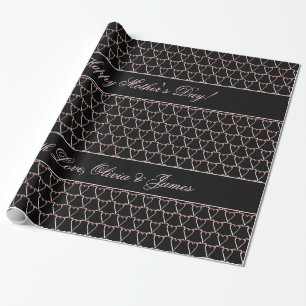 Schwarz-Rosa-Rose-goldenes Muster Hinzufügen von T Geschenkpapier