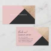 Schwarz-Rosa-Rose, goldfarbiger Block Visitenkarte (Vorne/Hinten)