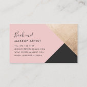 Schwarz-Rosa-Rose, goldfarbiger Block Visitenkarte (Rückseite)