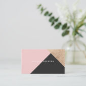 Schwarz-Rosa-Rose, goldfarbiger Block Visitenkarte (Stehend Vorderseite)