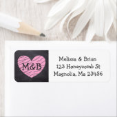 Schwarz/Rosa Rücksendeadresse auf der Tafel (Insitu)