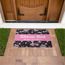 Schwarz-Rosa-Sakura-Blume, Muster-Design, Willkomm