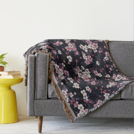 Schwarz-Rosa-Sakura-Blume, Musterdesign, Decke