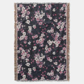 Schwarz-Rosa-Sakura-Blume, Musterdesign, Decke (Vorderseite Vertikal)