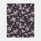 Schwarz-Rosa-Sakura-Blume, Musterdesign, Fleecedecke (Vorderseite)