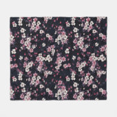 Schwarz-Rosa-Sakura-Blume, Musterdesign, Fleecedecke (Vorderseite (Horizontal))