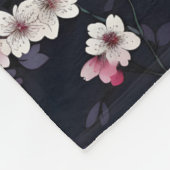 Schwarz-Rosa-Sakura-Blume, Musterdesign, Fleecedecke (Ecke)