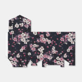 Schwarz-Rosa-Sakura-Blume, Musterdesign, Geschenkschachtel (Ungefaltet)