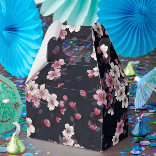 Schwarz-Rosa-Sakura-Blume, Musterdesign, Geschenkschachtel