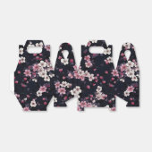 Schwarz-Rosa-Sakura-Blume, Musterdesign, Geschenkschachtel (Ungefaltet)