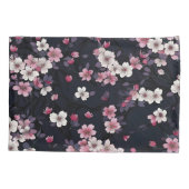 Schwarz-Rosa-Sakura-Blume, Musterdesign, Kissenbezug (Rückseite)