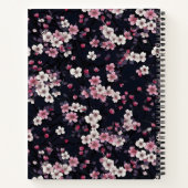 Schwarz-Rosa-Sakura-Blume, Musterdesign, Notizblock (Rückseite)