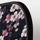 Schwarz-Rosa-Sakura-Blume, Musterdesign, Pickleball Schläger (Linke Seite)