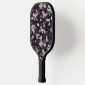 Schwarz-Rosa-Sakura-Blume, Musterdesign, Pickleball Schläger (Links)