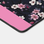 Schwarz-Rosa-Sakura-Blume, Musterdesign, Schreibtischunterlage (Ecke)