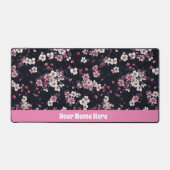 Schwarz-Rosa-Sakura-Blume, Musterdesign, Schreibtischunterlage (Vorderseite)