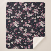 Schwarz-Rosa-Sakura-Blume, Musterdesign, Sherpadecke (Vorderseite)