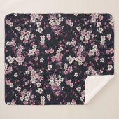 Schwarz-Rosa-Sakura-Blume, Musterdesign, Sherpadecke (Vorderseite (Horizontal))