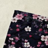 Schwarz-Rosa-Sakura-Blume, Musterdesign, Strandtuch (Beispiel)