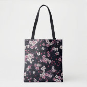 Schwarz-Rosa-Sakura-Blume, Musterdesign, Tasche (Vorderseite)
