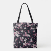 Schwarz-Rosa-Sakura-Blume, Musterdesign, Tasche (Rückseite)
