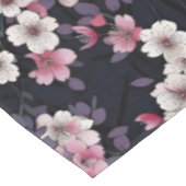 Schwarz-Rosa-Sakura-Blume, Musterdesign, Tischdecke (Schrägansicht)