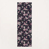Schwarz-Rosa-Sakura-Blume, Musterdesign, Yogamatte (Vorderseite)