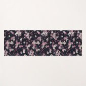 Schwarz-Rosa-Sakura-Blume, Musterdesign, Yogamatte (Vorderseite (Horizontal))