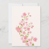 Schwarz Rosa Sakura Blüte Blume Blüte Hochzeit Einladung (Rückseite)