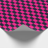 Schwarz-Rosa-Schachbrett Geschenkpapier (Ecke)