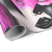 Schwarz-Rosa-Schleifpapier Geschenkpapier (Rolleneckpunkt)