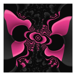 Schwarz-Rosa-Schmetterling-Fraktal drucken Fotodruck