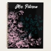 Schwarz-Rosa-Schmetterling Womens Weekly Planner Planer (Vorderseite)