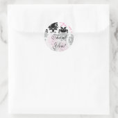 Schwarz-Rosa-Schmuckmuck Runder Aufkleber (Tasche)