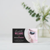 Schwarz-Rosa Schönheitsästhesie mit Foto Loyalty & Visitenkarte (Stehend Vorderseite)