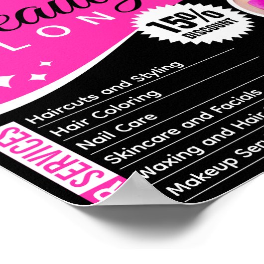Schwarz-Rosa-Schönheitssalon zum Download Poster (Ecke)