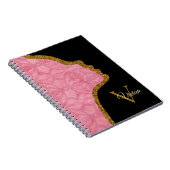 Schwarz-Rosa-Schwarz-Gold-Glitzer Notizblock (Rechte Seite)