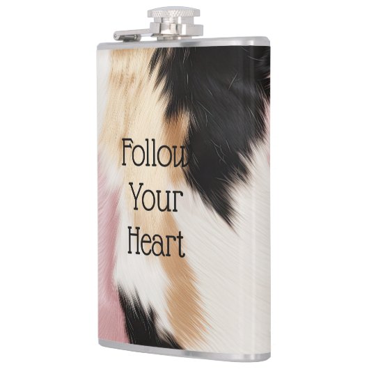 Schwarz Rosa Schwarzes Schwarzes Weiß Tier Flachmann (Links)