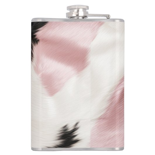 Schwarz Rosa Schwarzes Schwarzes Weiß Tier Flachmann (Rückseite)