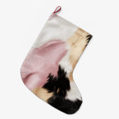 Schwarz Rosa Schwarzes Schwarzes Weiß Tier Großer Weihnachtsstrumpf (Vorderansicht (hängend))