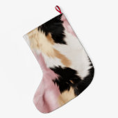 Schwarz Rosa Schwarzes Schwarzes Weiß Tier Großer Weihnachtsstrumpf (Rückseite (Hängend))