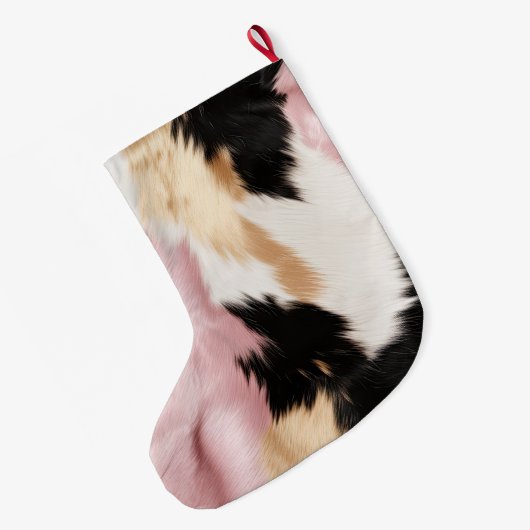 Schwarz Rosa Schwarzes Schwarzes Weiß Tier Großer Weihnachtsstrumpf (Rückseite (Hängend))