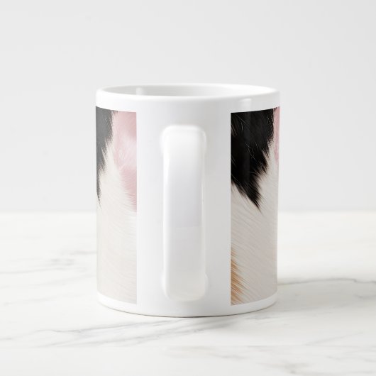 Schwarz Rosa Schwarzes Schwarzes Weiß Tier Jumbo-Tasse (Rückseite)