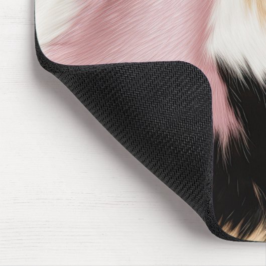 Schwarz Rosa Schwarzes Schwarzes Weiß Tier Mousepad (Ecke)