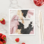 Schwarz Rosa Schwarzes Schwarzes Weiß Tier Serviette (Beispiel)