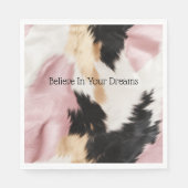 Schwarz Rosa Schwarzes Schwarzes Weiß Tier Serviette (Vorderseite)